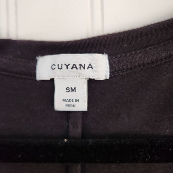 CUYANA Black Pima Cotton Modal Soft Jersey Knit Essential Midi Shirt Dress Small - Picture 8 of 9